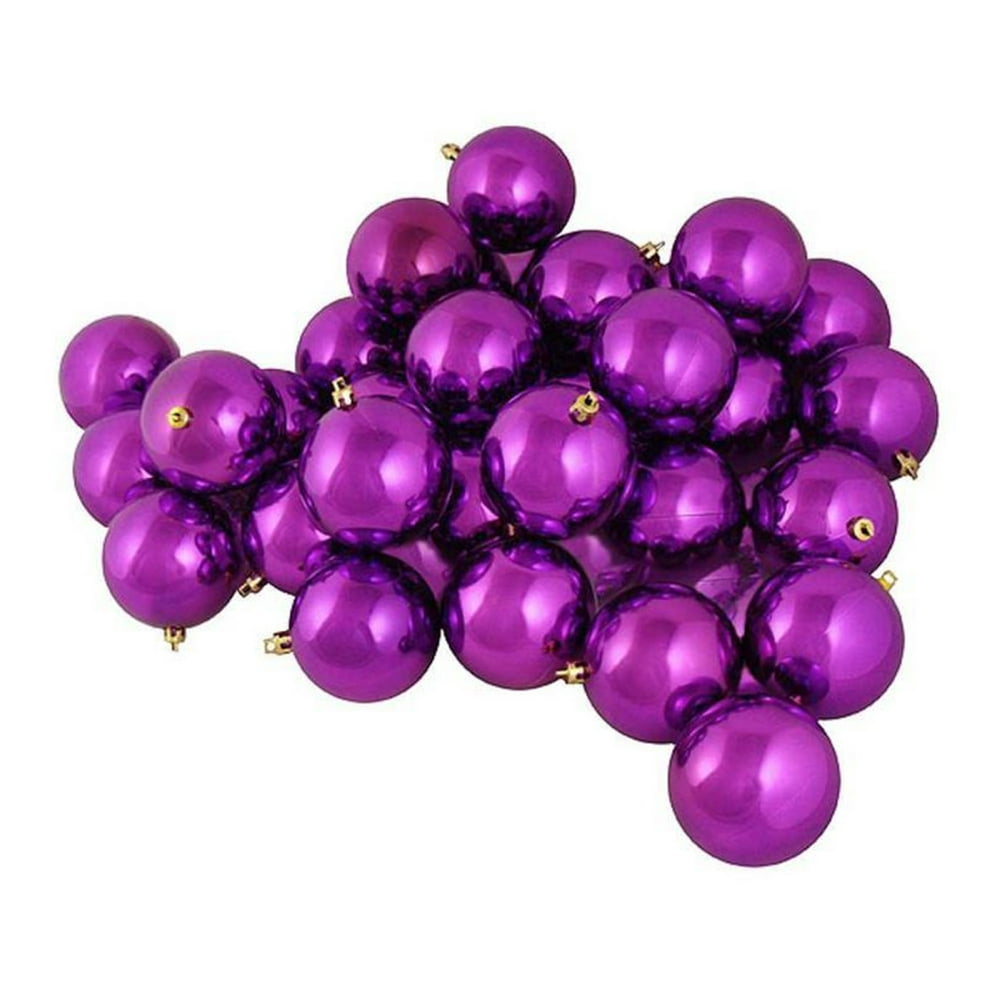 60ct Purple Shatterproof Shiny Christmas Ball Ornaments 2.5" (60mm
