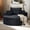 Black, variant on Eyisean 55''W Corduroy Oversized Round Chaise Lounge Chair Indoor, Upholstered Boneless Deep Seat Floor Sofa Chair with Pillow, No Assembly Required, Single Sofa Armchair for Living Room