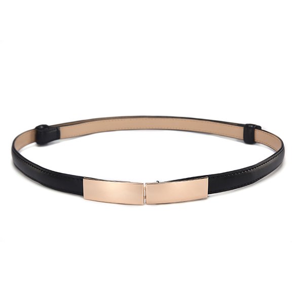 Prettyui Fashion Women Square Buckle Belt Multi Color Slim Faux Leather Waistband for Ladies