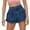 Blue, variant on Women's Summer Casual Elastic Waist Frilled Denim Shorts with Pockets - Lightweight & Comfortable