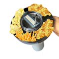 thumbnail image 1 of Car Mounted Cup Holder Snack Tray Snack Platter Fruit Platter Reusable Snack Dispenser Rolling Snack Bowl 3-Grid Snack Rack 3 Cell Black, 1 of 6