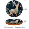 thumbnail image 3 of Deer 6PCS Round Microfiber Leather Table Coasters Set, 11x11 cm/4.3x4.3 in, Drink Coaster Mats for Home and Kitchen Use, 3 of 6