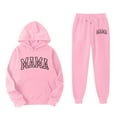 thumbnail image 4 of lnmuld Girls 2 Piece Outfits Stylish Winter Printed Hooded Sweatshirt Ensemble Outfit Set for Girls Casual Wear Size:5-6 Years, 4 of 4
