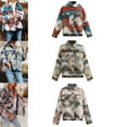 thumbnail image 6 of Vintage Printed Long Sleeve Woolen Coat Women Button Down Warm Loose Outerwear, 6 of 10