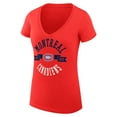 thumbnail image 2 of Women's G-III 4Her by Carl Banks Red Montreal Canadiens Super-Slim Fit Lightweight City Graphic V-Neck T-Shirt, 2 of 3