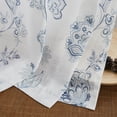 thumbnail image 4 of Exultantex European Floral Grommet Curtain 52x84 Inch, Semi-Sheer Grey Blue, 4 of 6