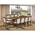 thumbnail image 2 of East West Furniture LAMZ11-N7-32 11 Piece Kitchen Table Set Includes a Rectangle Dining Table with Butterfly Leaf and 10 Light Beige Linen Fabric Upholstered Chairs, 42x92 Inch, Walnut, 2 of 2