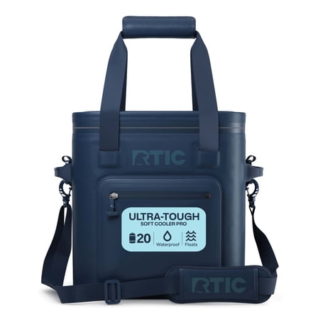 RTIC 20 Can Ultra-Tough Soft Cooler Pro, Leakproof Cooler, Waterproof Zipper, Navy
