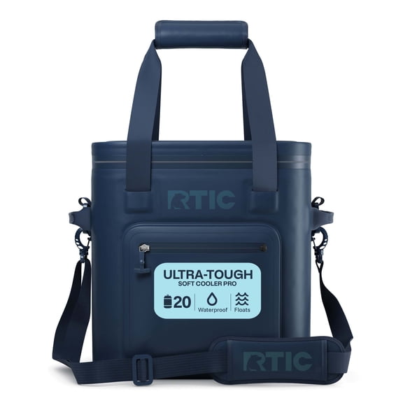 RTIC 20 Can Ultra-Tough Soft Cooler Pro, Leakproof Cooler, Waterproof Zipper, Navy