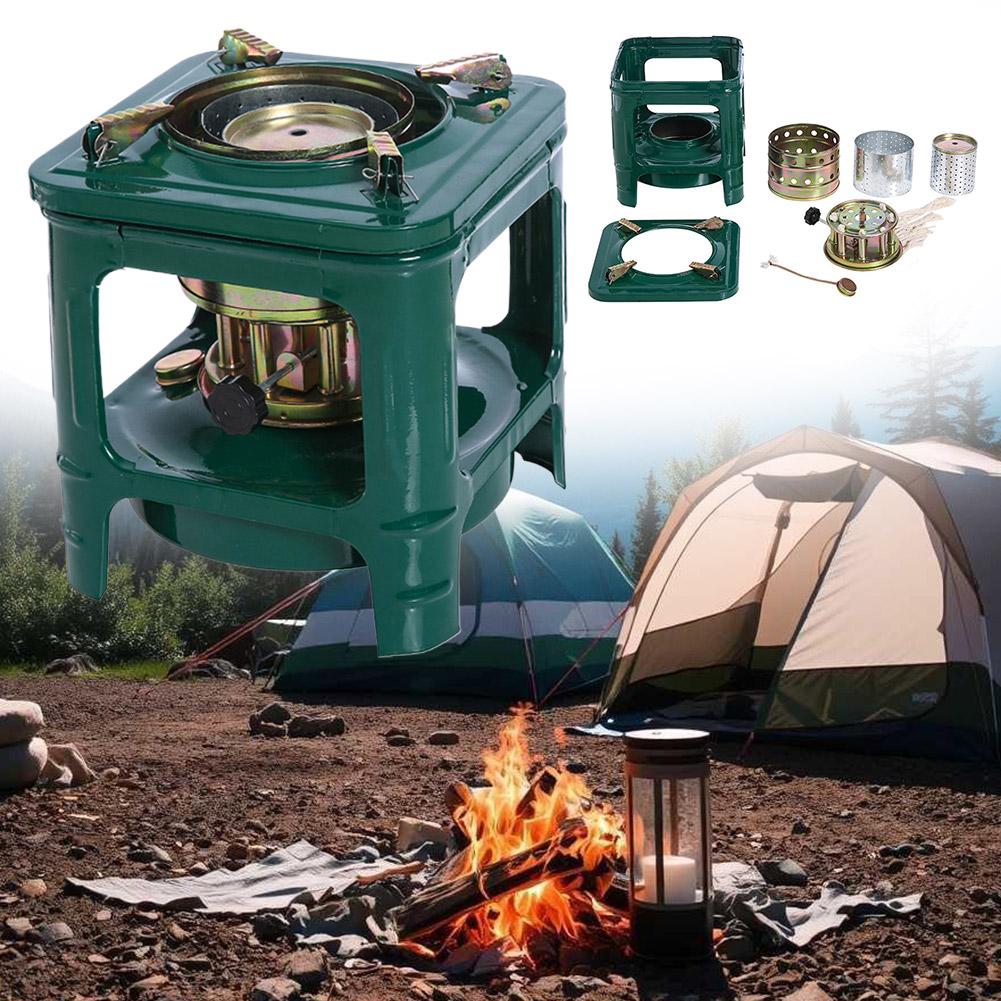 Picnic Kerosene Stove, 8-Wick Portable Camping Oil Stove, Portable Kerosene Diesel Alcohol Stove, Adventure Cookware Burner for Backpacking Hiking Adventure