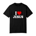 thumbnail image 4 of I Love Jesus I Heart Jesus Funny Jesus T-Shirt, OdeJous Funny T-Shirt Black, S, 4 of 5