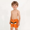 thumbnail image 3 of Boys' Cute Face Print Swim Trunks, Quick-Dry Elastic Waist Board Shorts with Pockets for Kids, 3-12 Years Orange d 12-13 Years, 3 of 8
