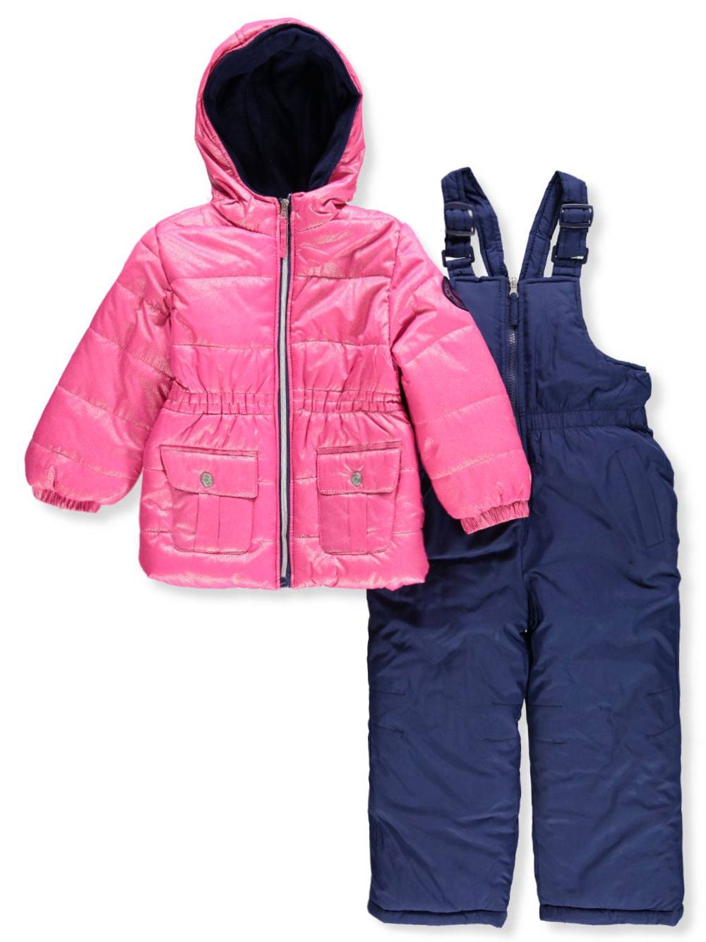 Heart Black 5//6 Pink Platinum Girls Little Printed Super Snowsuit