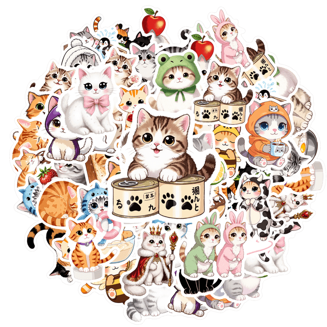 35pcs Adorable Animal Stickers Cute Cat Stickers Animal Kids Stickers for Notebooks Laptops Suitcases