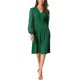 thumbnail image 2 of Vestido envolvente para mujer Inspire Chic, con escote en V, mangas de linterna, puntos suizos, midi y con bolsillos, color verde, talla L, 2 of 6