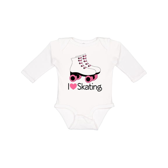 Inktastic Girls I Heart Skating Girls Long Sleeve Baby Bodysuit