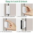thumbnail image 5 of Cerradura de refuerzo de puerta de seguridad para el hogar - Cerraduras de puerta a prueba de niños de seguridad mejorada Hardware para puerta oscilante hacia adentro, soporta pestillo de ce, 5 of 5