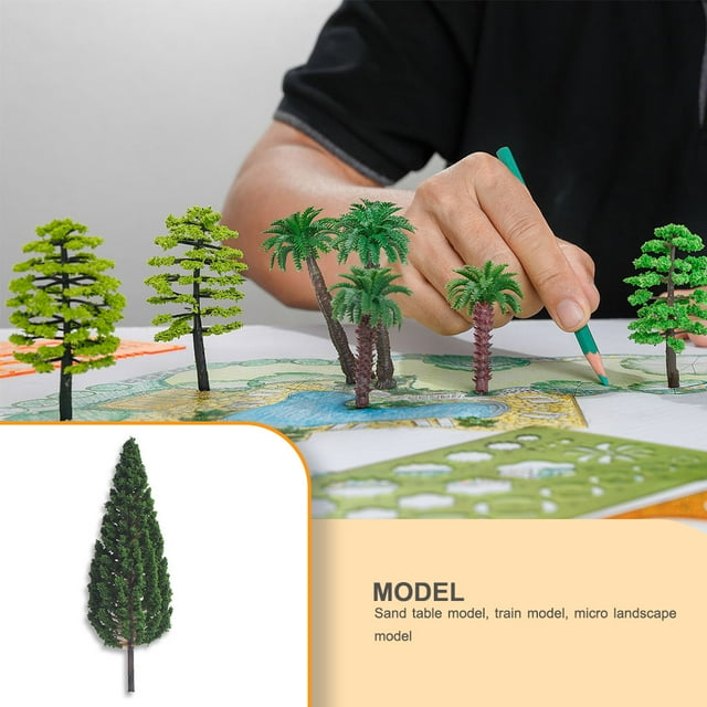 stanreset Modèle d'Arbre Miniature Paysage Simulation Ornement de Paysage Décoration de Plante de Chemin de Fer Accessoires de Table DIY Arbres de Pin Réalistes 8.5cm