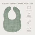 thumbnail image 4 of Comfy Cubs Muslin Cotton Baby Bibs, 4 Pack, Adjustable with Easy Snaps, Soft & Absorbent, Fern, 4 of 7