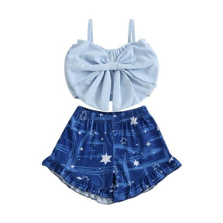 

Bagilaanoe 2pcs Toddler Baby Girl Short Pants Set Sleeveless Cami Tops + Ruffle Shorts 1T 2T 3T 4T 5T 6T Kids Casual Summer Outfits