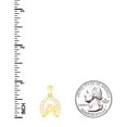 thumbnail image 4 of 10k 10kt Yellow Gold Mens Cubic-Zirconia Good Luck Horseshoe Horse Head Charm Pendant, 4 of 5
