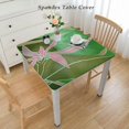 thumbnail image 2 of HAOXIT Decorative Elastic Edged Square Fitted Tablecloth,Exotic Far East Lily Polyester Indoor Outdoor Fitted Table Cover for Parties,Weddings,Kitchen Fit Square Table White, 2 of 7
