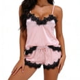 thumbnail image 6 of Satin Pajama Set Women Silk Camisole Pjs Ruffle Sleepwear 2 Piece Household Clothes Shorts Set, 6 of 6