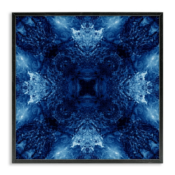 Stupell Industries Symmetrical Tie Dye Pattern Abstract Painting Black Framed Art Print Wall Art, 12 x 12