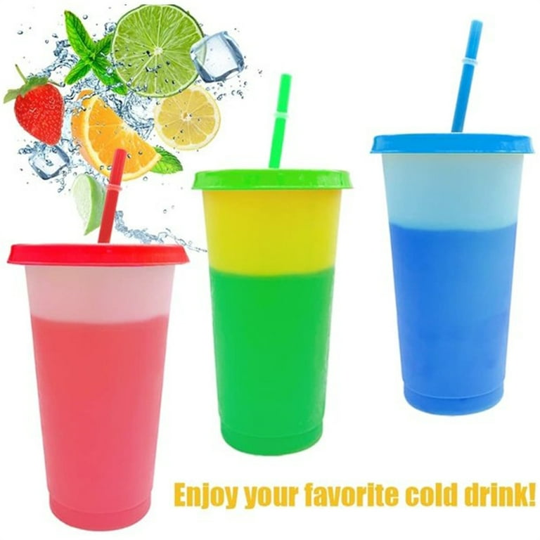 Casewin 5Pack Plastic Tumblers with Lids and Straw - 16OZ Color Changing  Cups with Lids and Straws for Adults and Kids - Tumblers with Lids and  Straws