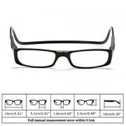 GJX MenS Reading Glasses Hanging Folding Magnetic Front Click Connect Neck Computer Readers Lightweight Eyeglasses Black 3.0 Folding Reading Glasses