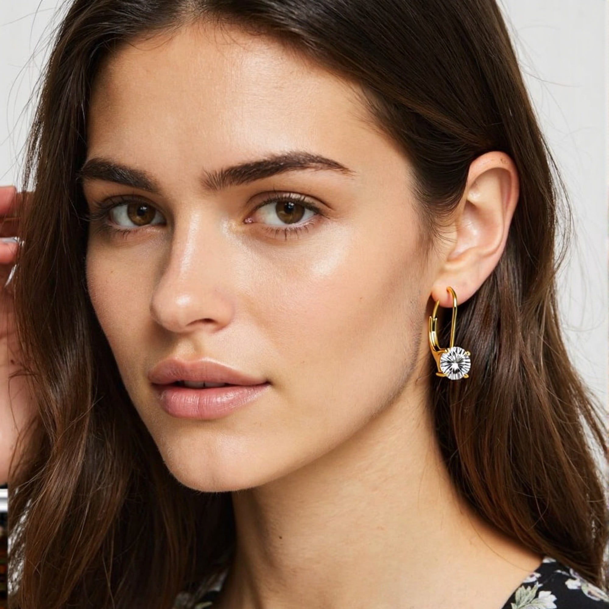 925 Sterling Silver Earrings for Women Men,14K Gold Plated Sterling Silver Dangle Earrings,1.0ct-2.0ct D Color Brilliant Round Cut Lab Moissanite Diamond Earring Gifts for Mom