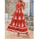 thumbnail image 4 of Vestido largo PRETTYGARDEN para mujer, verano 2025, cuello en V, estampado floral, 4 of 8
