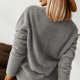 thumbnail image 3 of Cárdigan informal con cuello en V para mujer, suéter de un solo pecho de Metal de manga larga para otoño e invierno, 3 of 5