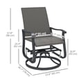 thumbnail image 3 of Outsunny 2 Pcs Fauteuil Berçant d'Extérieur en Osier, Fauteuil Pivotant Berçant de Patio en Rotin, Gris, 3 of 10