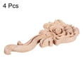 thumbnail image 3 of Uxcell 4 piezas de apliques de madera en forma de rosa para muebles, 10.5 cm de longitud, 3 of 6