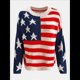 thumbnail image 5 of Suéter con Bandera Estadounidense para Mujer, Sudadera de Punto, Larga, Holgado, Estilo Invierno Otoño 2, Talla M, 5 of 10