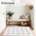 thumbnail image 3 of ODIKA 4'x6' Machine Washable Non-Slip Area Rug, Charming Kitten Faces with Polka Dot Background and Curly Details High Traffic Rug with Pad, Pink, 515366, 3 of 8