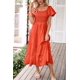 thumbnail image 2 of Vestido PRETTYGARDEN Midi Cuello Cuadrado Mangas Abullonadas Naranja M, 2 of 8