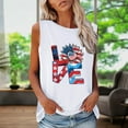 thumbnail image 2 of OAVQHLG3B Summer Tops for Women 4th of July Outfits for Women Patriotic ShirtsWomen's Fashion Round Neck Independence Day Printing Sleeveless Tops, 2 of 4