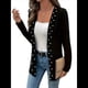 thumbnail image 1 of Cárdigan Informal para Mujer, Cárdigan de Punto Suave, Suéter con Abertura Frontal y Larga. Negro S, 1 of 8