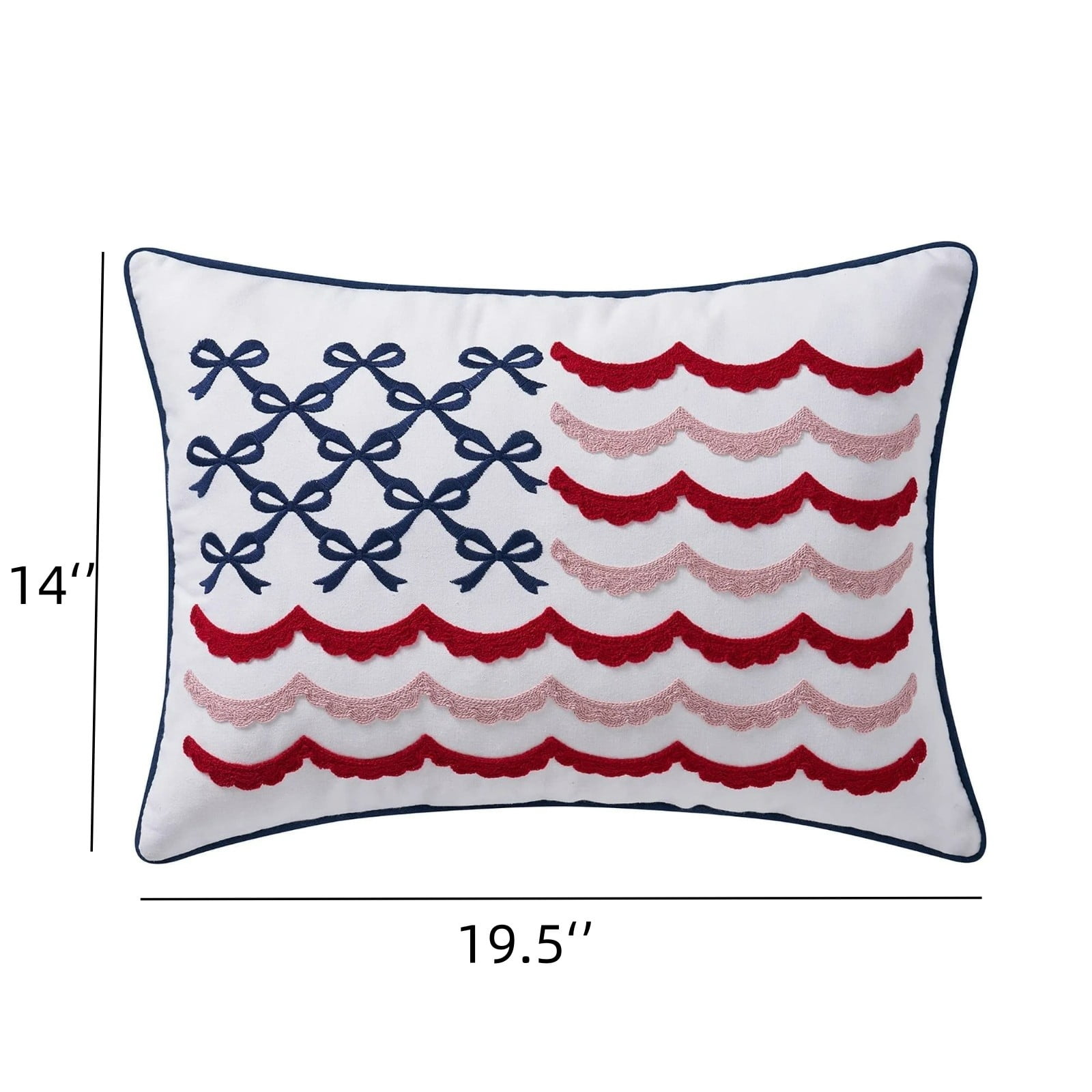 Patriotic Pillow - 19.5x14in Throw Pillow Cover for 4th of July Patriotic Independence Memorial Day Stripes America Flag Decor Cushion Case for Sofa Couch