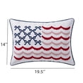 thumbnail image 3 of American Flag Throw Pillow, Rectangular Embroidered Design with Bowknot Star Stripes, Soft Breathable Decor Cushion for Sofa Bedroom Holiday Use, 3 of 7