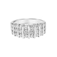 thumbnail image 2 of 1 Carat DEW Moissanite Sterling Silver Vertical Row Anniversary Band, 2 of 4
