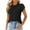 Black, variant on Uaswgudfs Women's Lace-Neck Blouse Top with Ruffled Collar and Short Sleeves - Lightweight Drapey Summer Going Out Tops