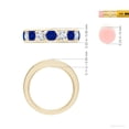thumbnail image 5 of ANGARA Lab Grown 1.65 Ct Channel Set Blue Sapphire & Diamond Semi Eternity Ring for Women in 14K Yellow Gold (Size-4mm) | Anniversary, Jewelry Gift for Women | Lab-Grown Blue Sapphire Ring, 5 of 8