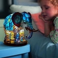 thumbnail image 2 of Elephant Animal Lamp Colourful Resin Lamp For Tiffany Lamp Table Lamp, 2 of 5