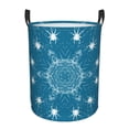 thumbnail image 1 of DouZhe Waterproof Collapsible Large Laundry Baskets, Spider Web Trap Prints Circular Hamper with Handles, Light Blue, 1 of 6