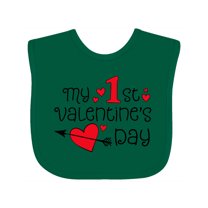 Inktastic My First Valentines Day Red Hearts and Arrow Boys or Girls Baby Bib