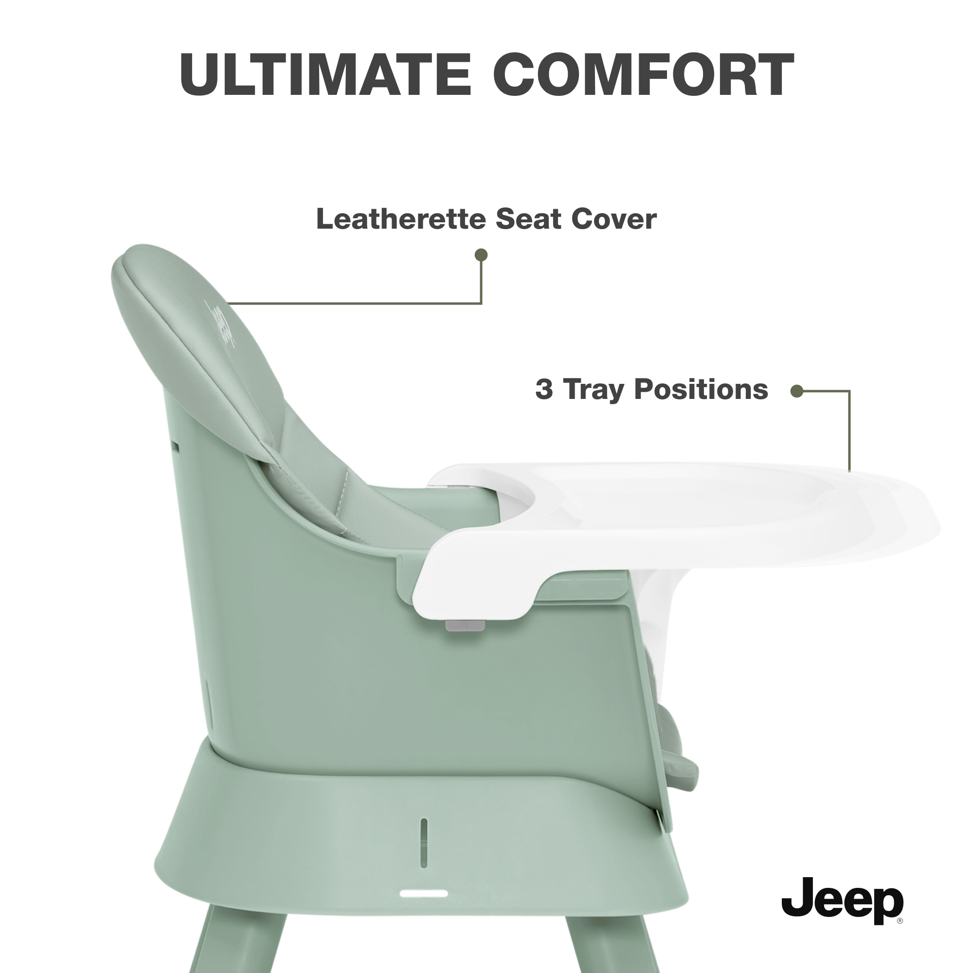 Jeep Milestone 6-in-1 High Chair by Delta Children, Sage Green photo 5