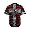 thumbnail image 2 of Christian Cross Religious Words Print Active Baseball Jersey for Men and Women, Jesus Christian Button Down Women’s Baseball Team Shirts., 2 of 4